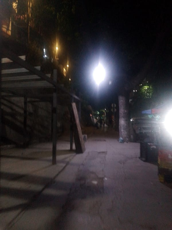 Nighttime street scene documented in Caracas, Venezuela