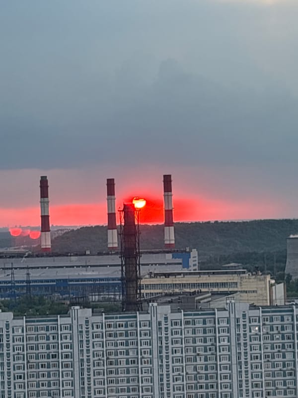 Urban sunset and domestic moments captured across city
