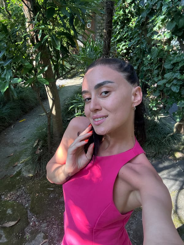 Selfie session in a lush Batumi garden, June 2026