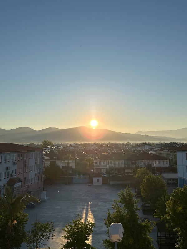 Early morning sunrise documented in Fethiye, Turkey