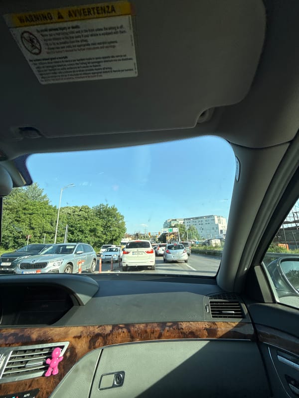 Early morning traffic congestion observed in Sofia, Bulgaria