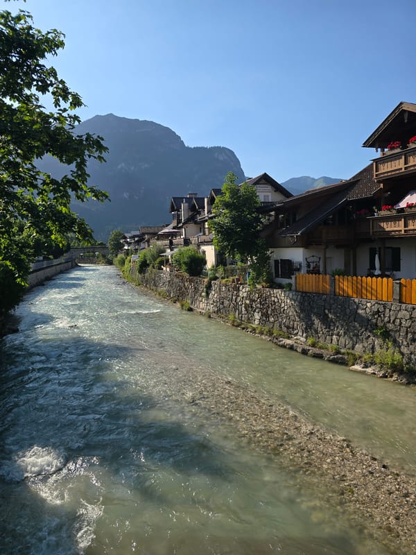 Sunny afternoon along the river in Garmisch-Partenkirchen