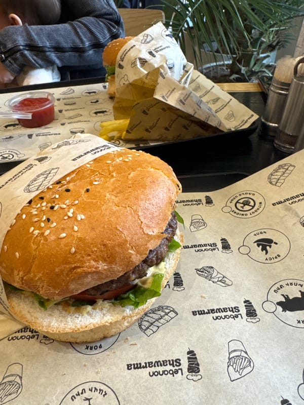 Lunch order captured at Lebanon Shawarma restaurant in Yerevan