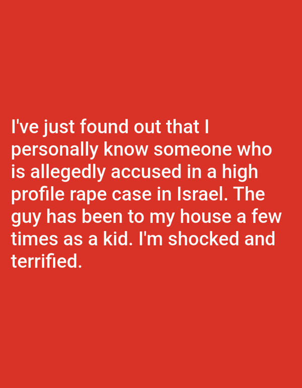 Tel Aviv resident shocked by acquaintance's involvement in rape case