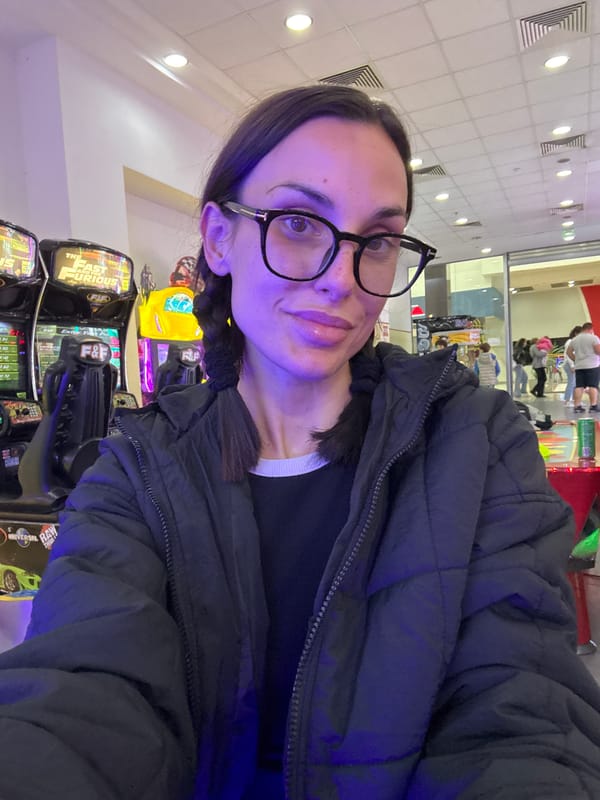 Person documents arcade visit in Pleven, Bulgaria