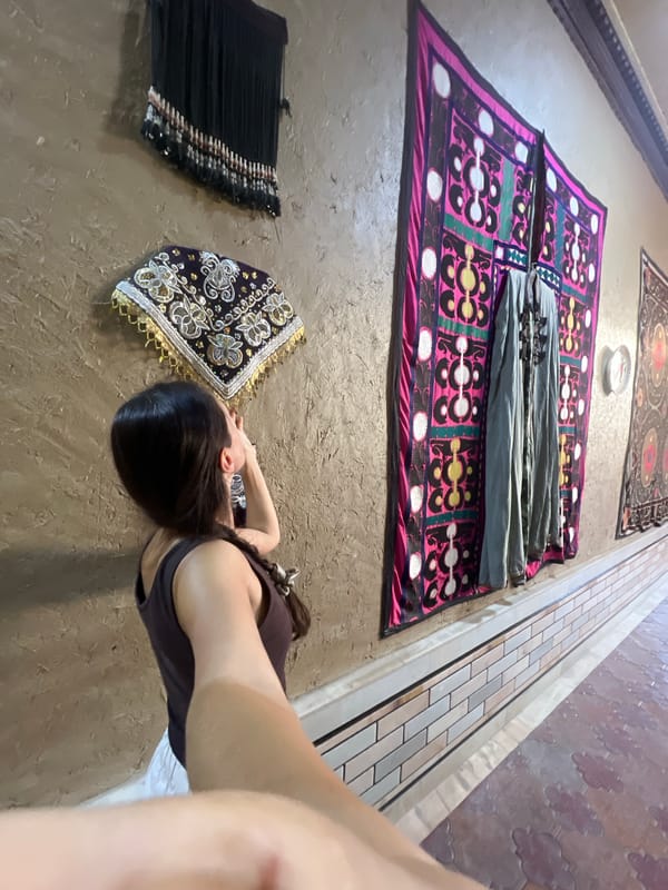 Overnight stop at a traditional Samarkand guesthouse mid-overland trip