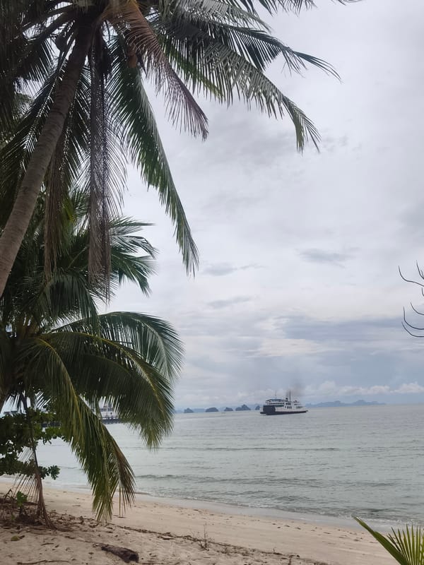 Morning coastal scenes captured at Thai beach resort
