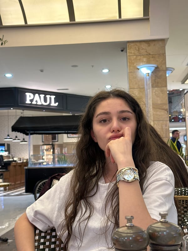 Woman dines at café in Yerevan, Armenia