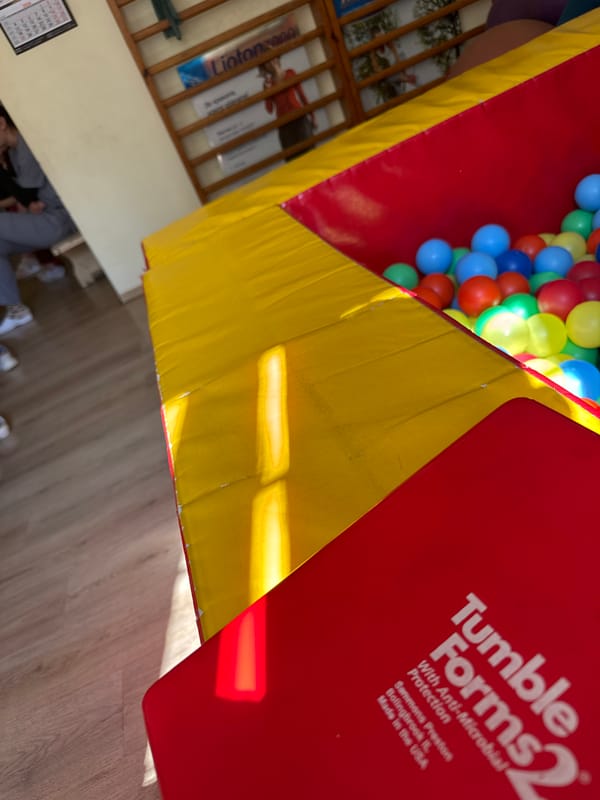Morning activities documented in Pleven include ball pit and car