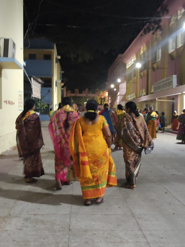 Daily life moments captured across Puttaparthi streets and courtyards