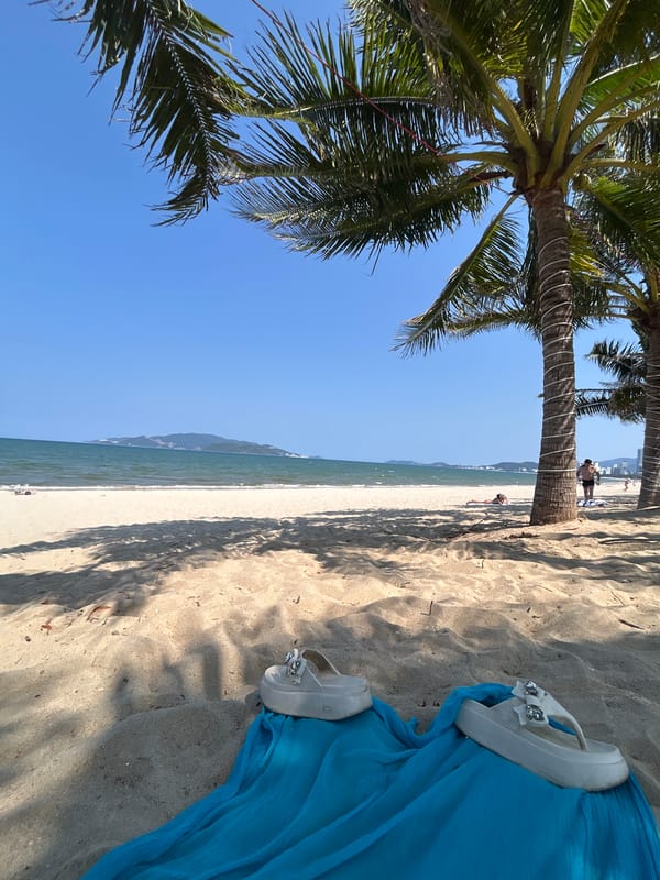 Morning beach picnic captured in Nha Trang, Vietnam