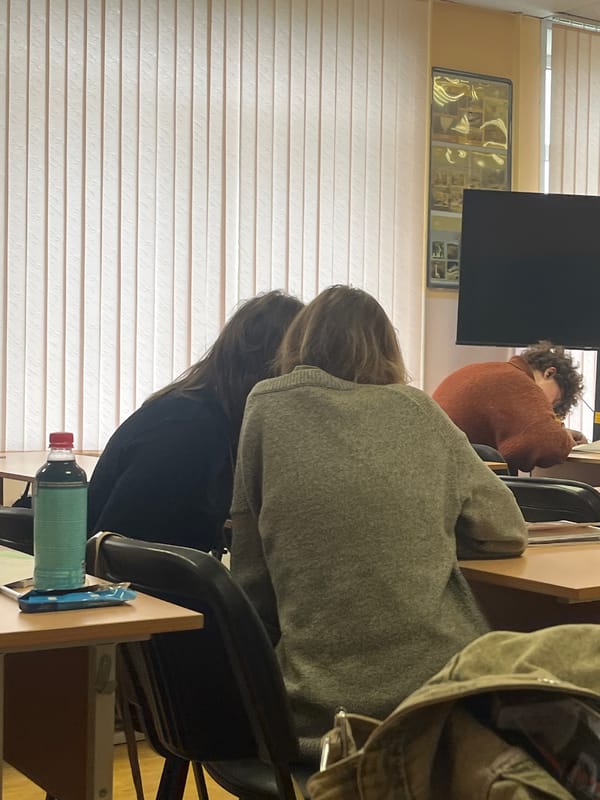 Student's morning documented across Saint Petersburg classroom and bathroom locations
