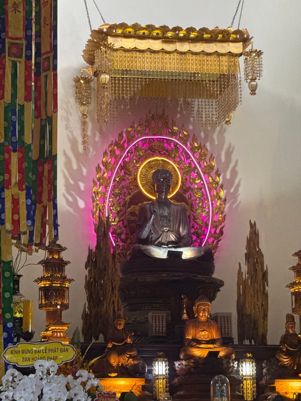 Rainy night scenes captured across Nha Trang Buddhist temples