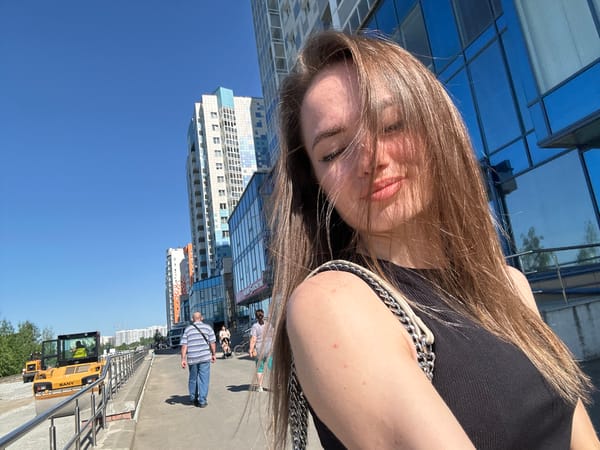 Urban selfies and construction work documented during morning hours
