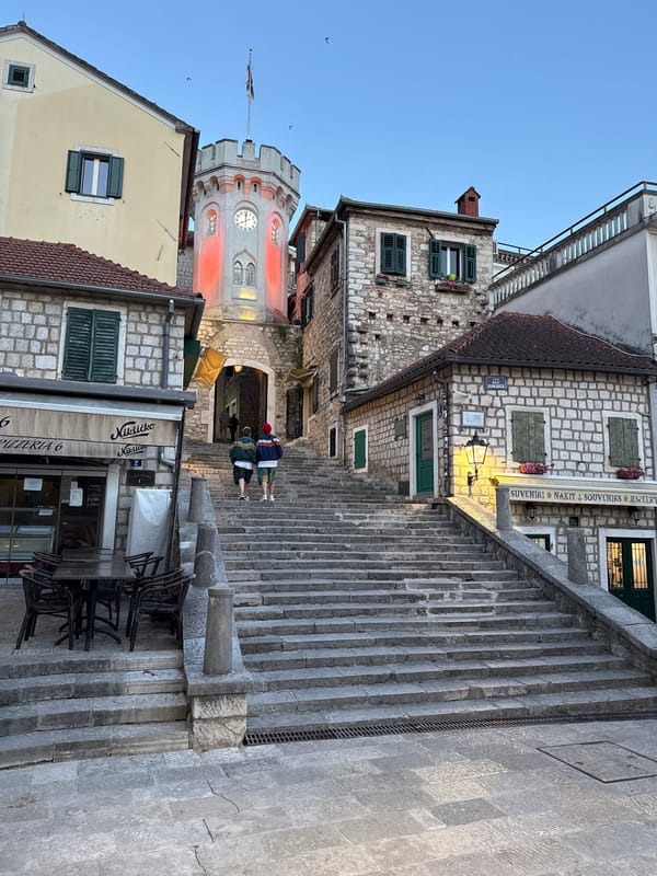 Evening scenes captured in historic Herceg Novi, Montenegro