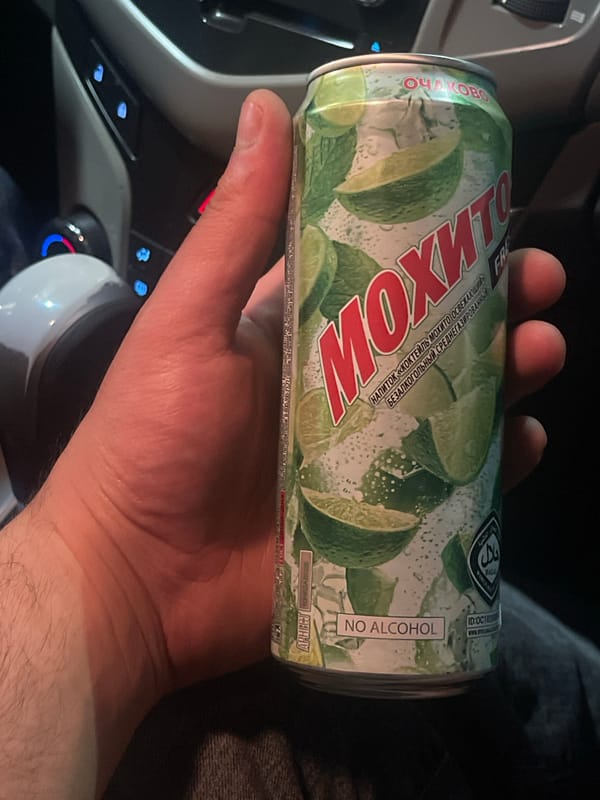 Non-alcoholic MOXITO canned drink, lime and mint flavored