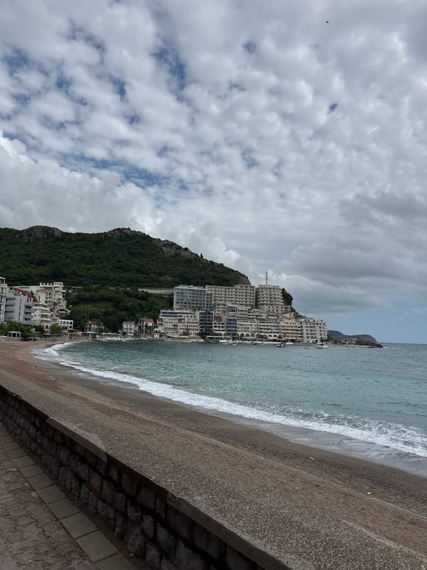 Coastal scene documented in Rafailovići, Montenegro beachfront area