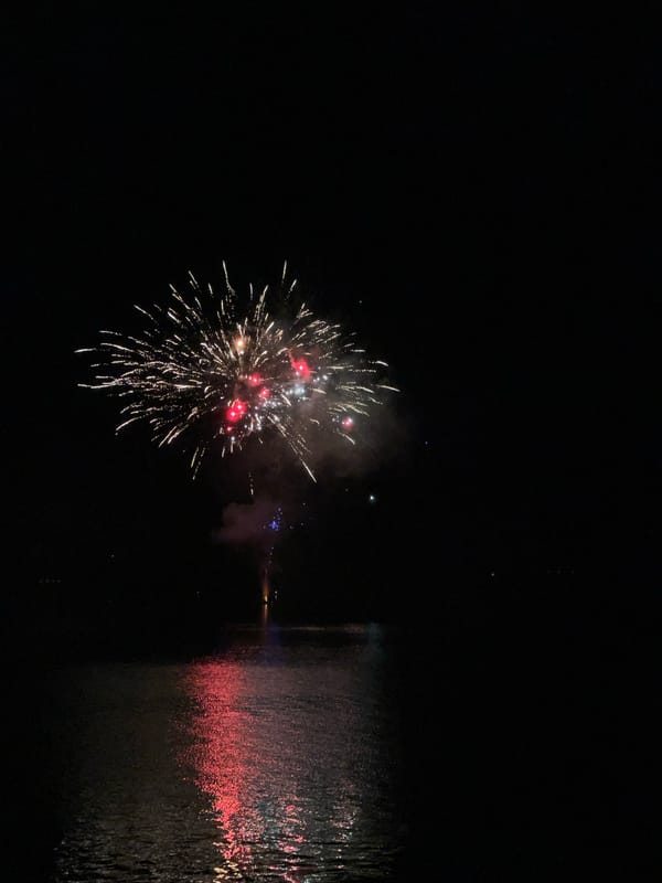 Fourth of July fireworks light up a quiet Brantingham lake