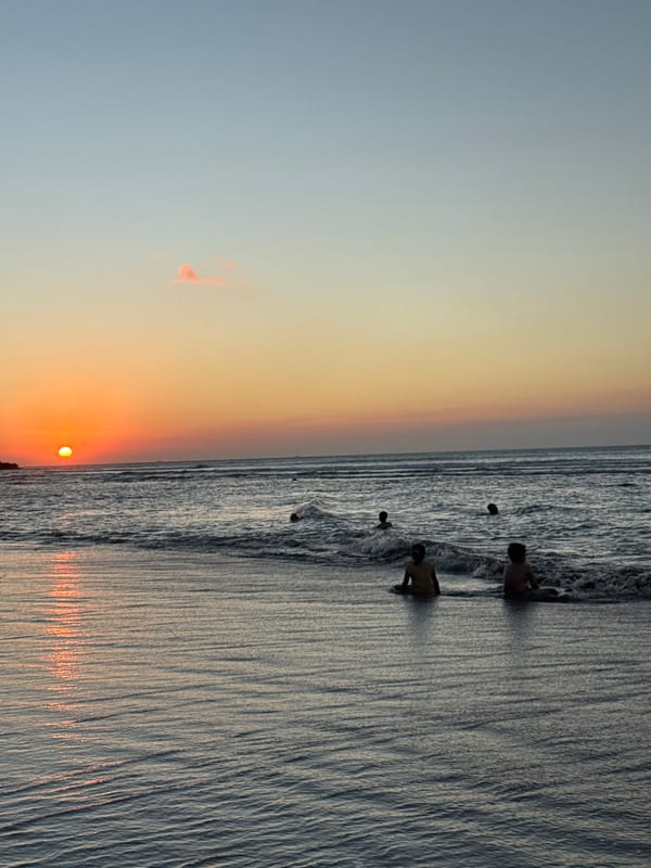 Sunset captured by witnesses at Kuta Selatan beach Indonesia