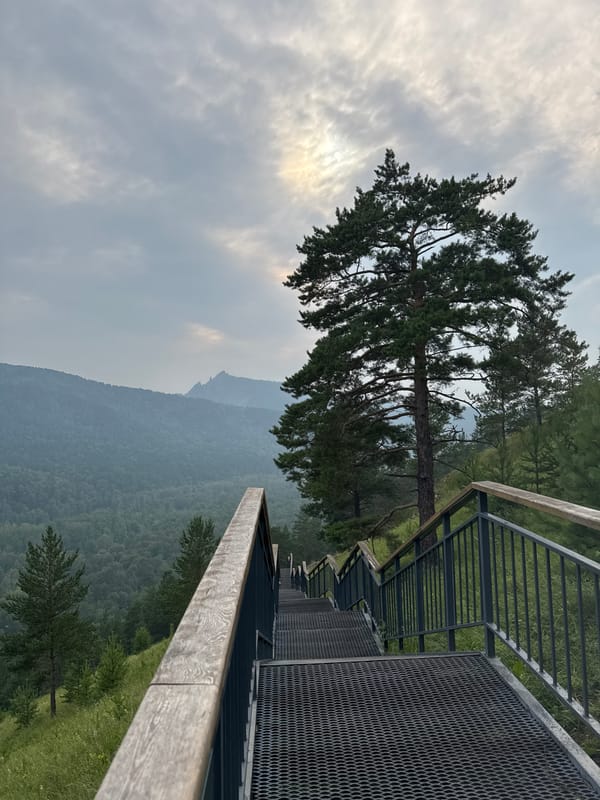 Misty morning at Stolby Nature Reserve, Krasnoyarsk