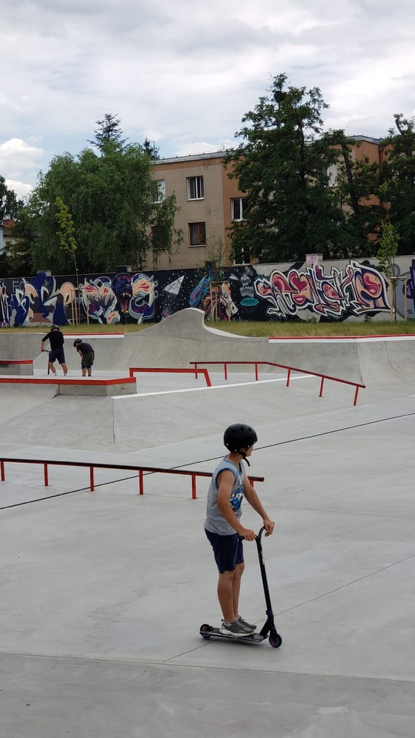 Street-level Prešov: skateparks, cathedral scaffolding, and city life