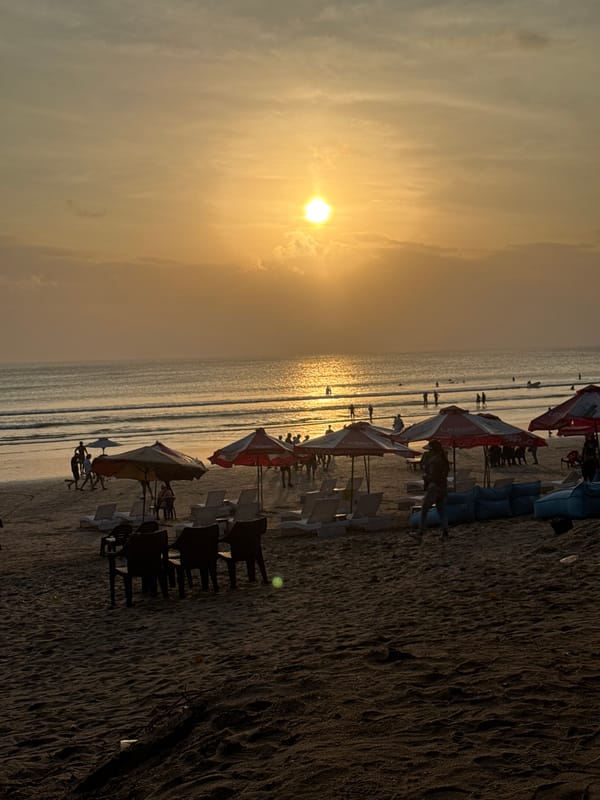 Golden hour on Kuta Beach, Bali