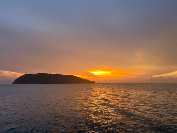Sunset observed over ocean in Thong Sala, Thailand