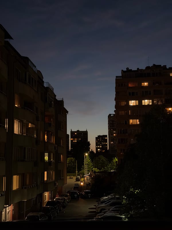 Sofia residential streets from afternoon to dusk