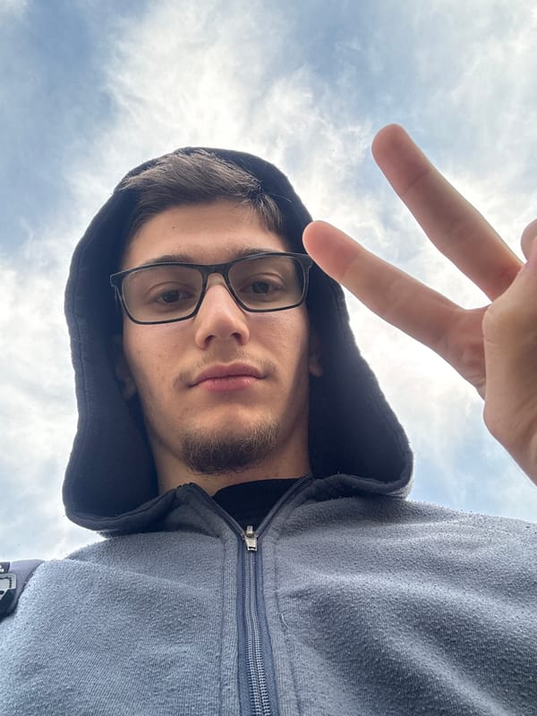 Young man poses for peace sign selfie in Gabrovo