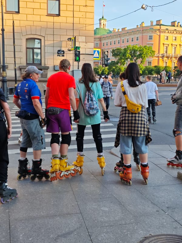 Summer afternoon scenes captured across Saint Petersburg parks and streets