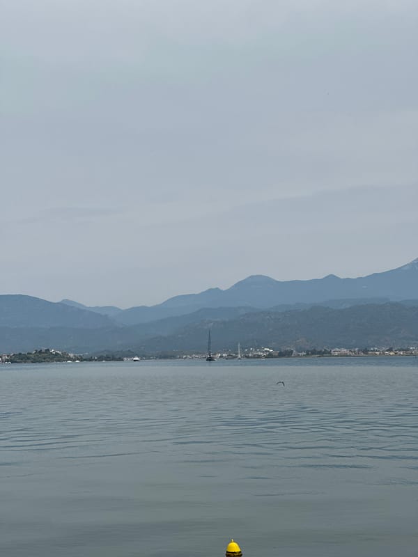 Morning marina scene documented in Fethiye harbor under cloudy skies