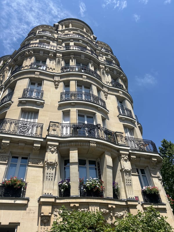 Eiffel Tower neighborhood, quiet streets and stone facades