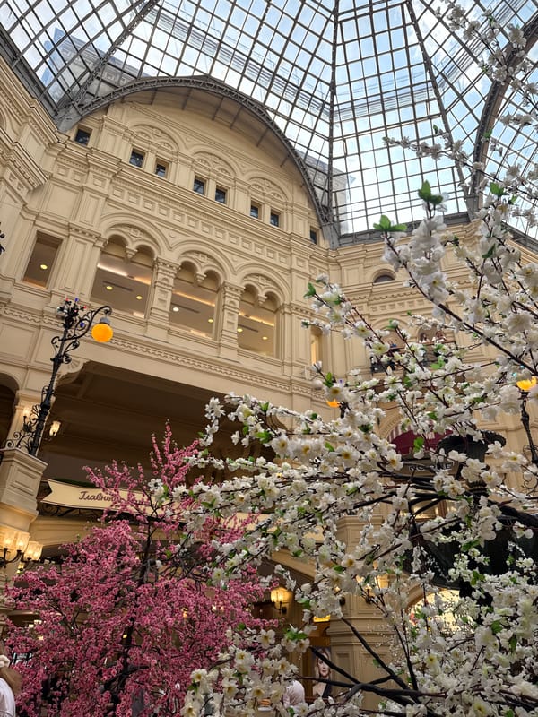 Interior view of Moscow's GUM shopping mall documented