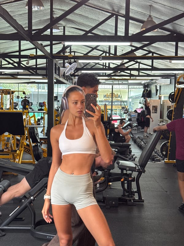 Woman Takes Gym Selfies in Chalong, Thailand