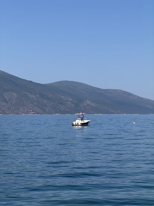 Jumping and swimming off a pier in Orikum, Albania