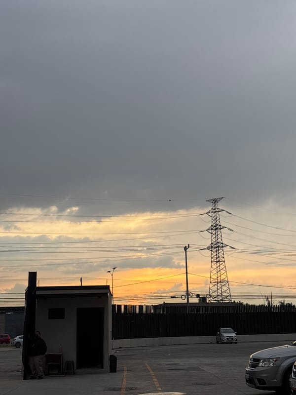Evening sky and infrastructure captured in Buenavista, Mexico