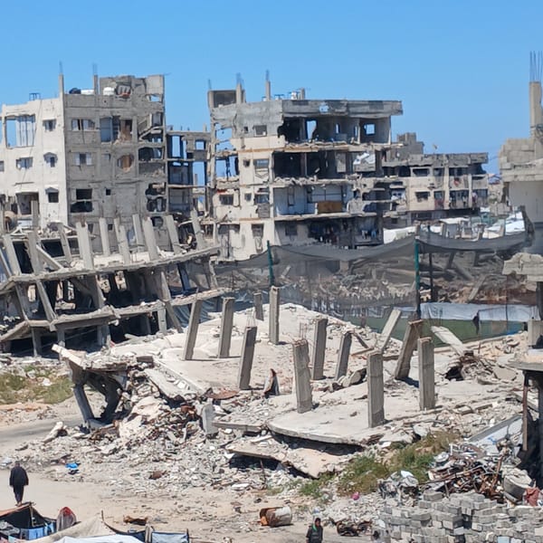 Gaza urban landscape shows extensive building damage April 2026