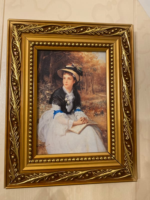 Indoor collection of decorative art and figurines documented
