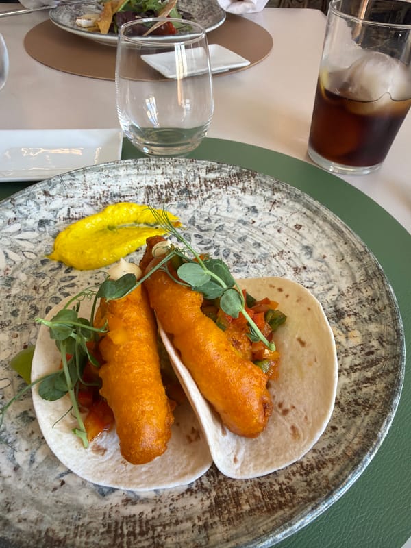 Fish tacos served at Valencia restaurant