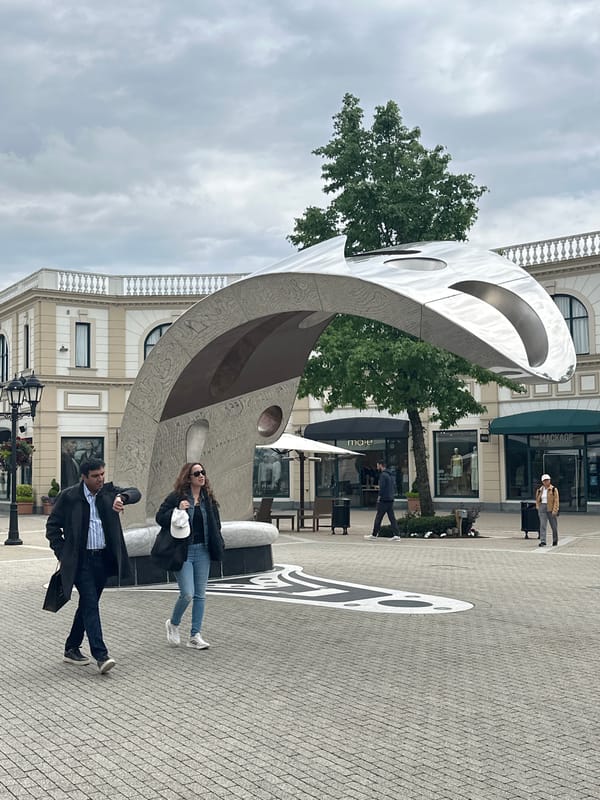 Evening shoppers visit McArthurGlen Designer Outlet in Richmond, Canada