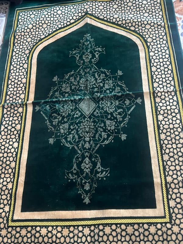 Ornate prayer rug documented in Minna, Nigeria