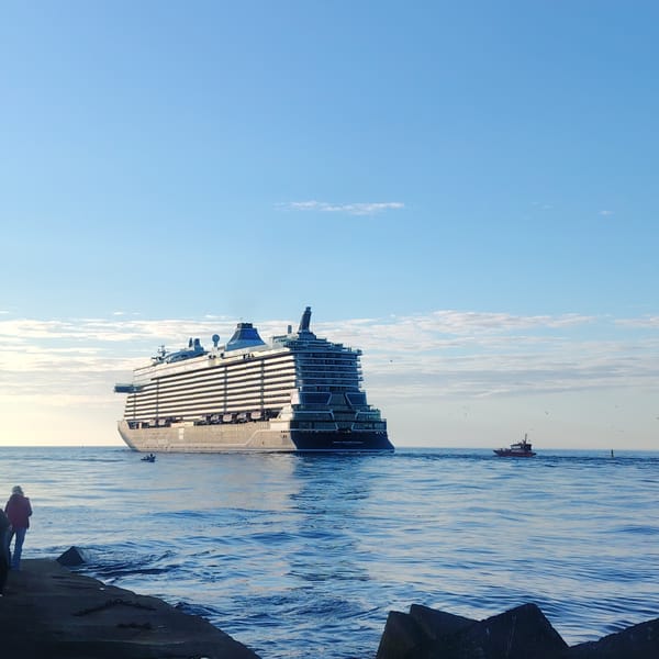 Cruise ship Mein Schiff arrives at Riga port