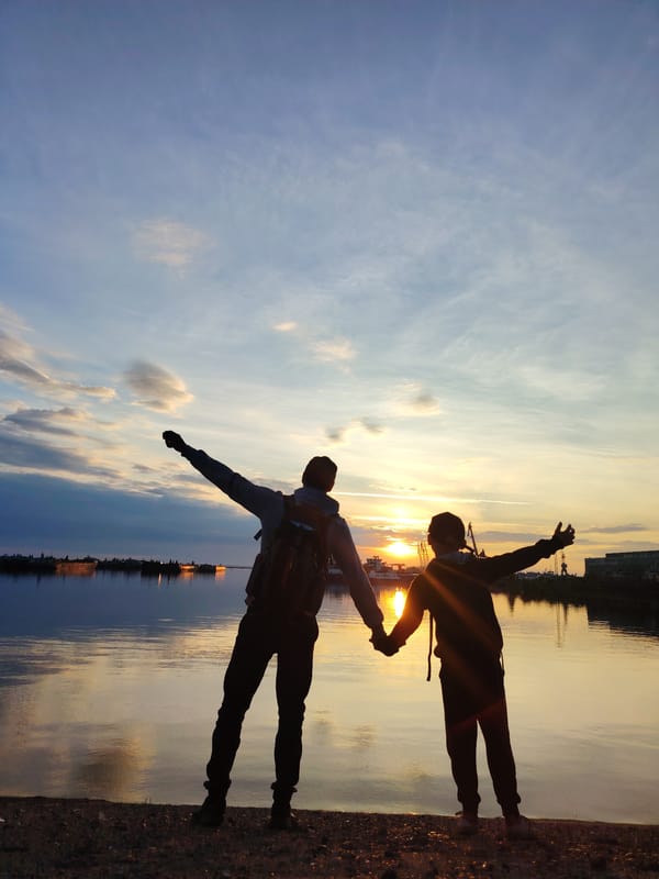 Sunset on the Kama River in Chaikovsky, Russia