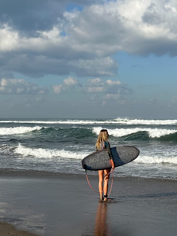 Beach scenes captured in North Kuta, Indonesia early morning
