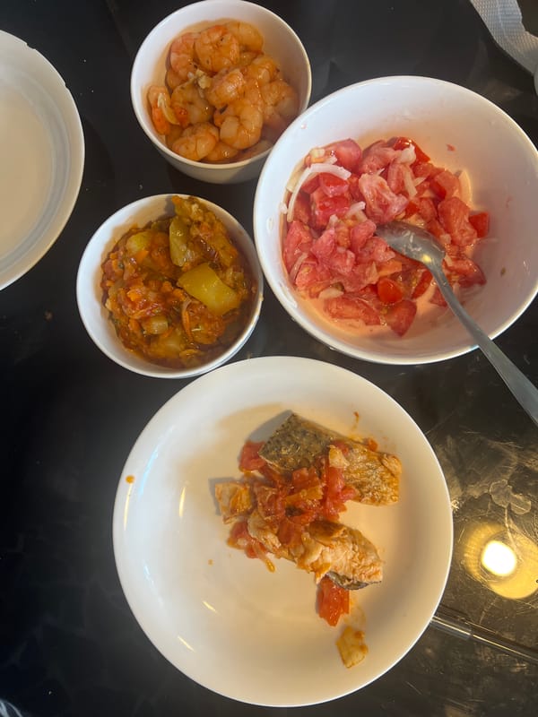 Meal documented in Bắc Nha Trang dining setting