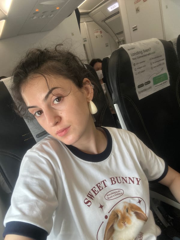 In-flight selfie taken somewhere over Vietnam