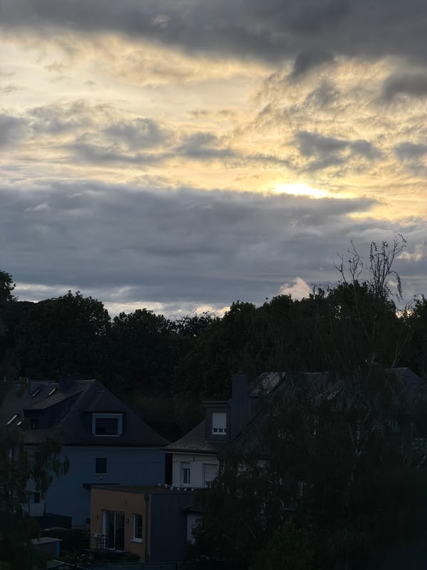 Dramatic sky conditions documented over Luxembourg residential area
