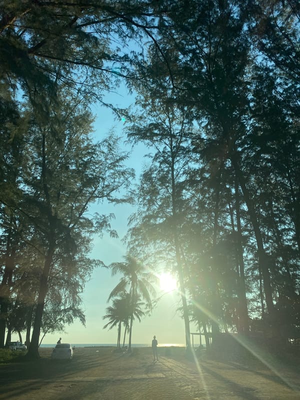 Sunny beach day captured in Choeng Thale, Thailand