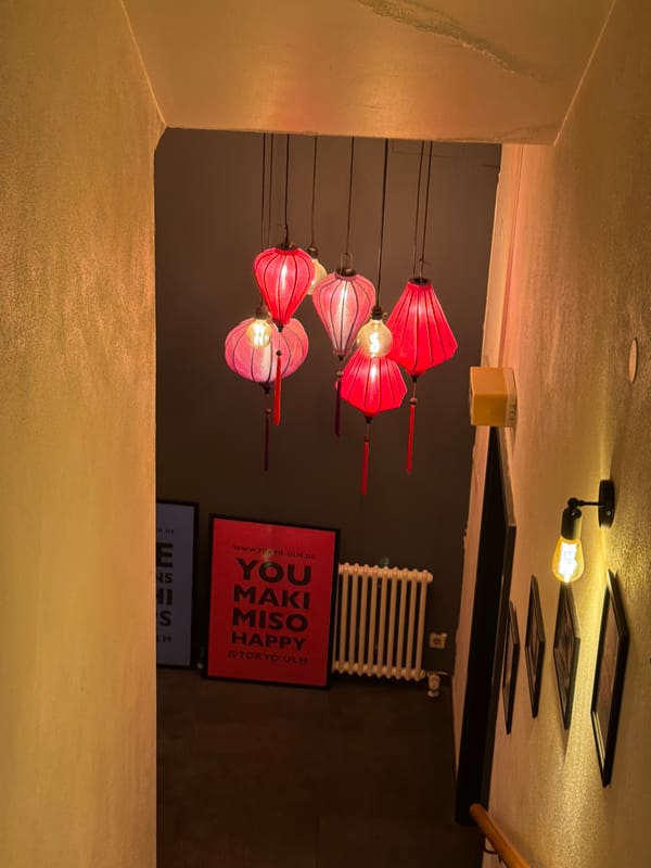 Japanese restaurant interior documented in Ulm, Germany