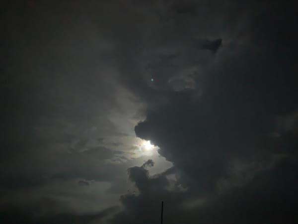 Dramatic cloud cover over Kuru Karama at dusk